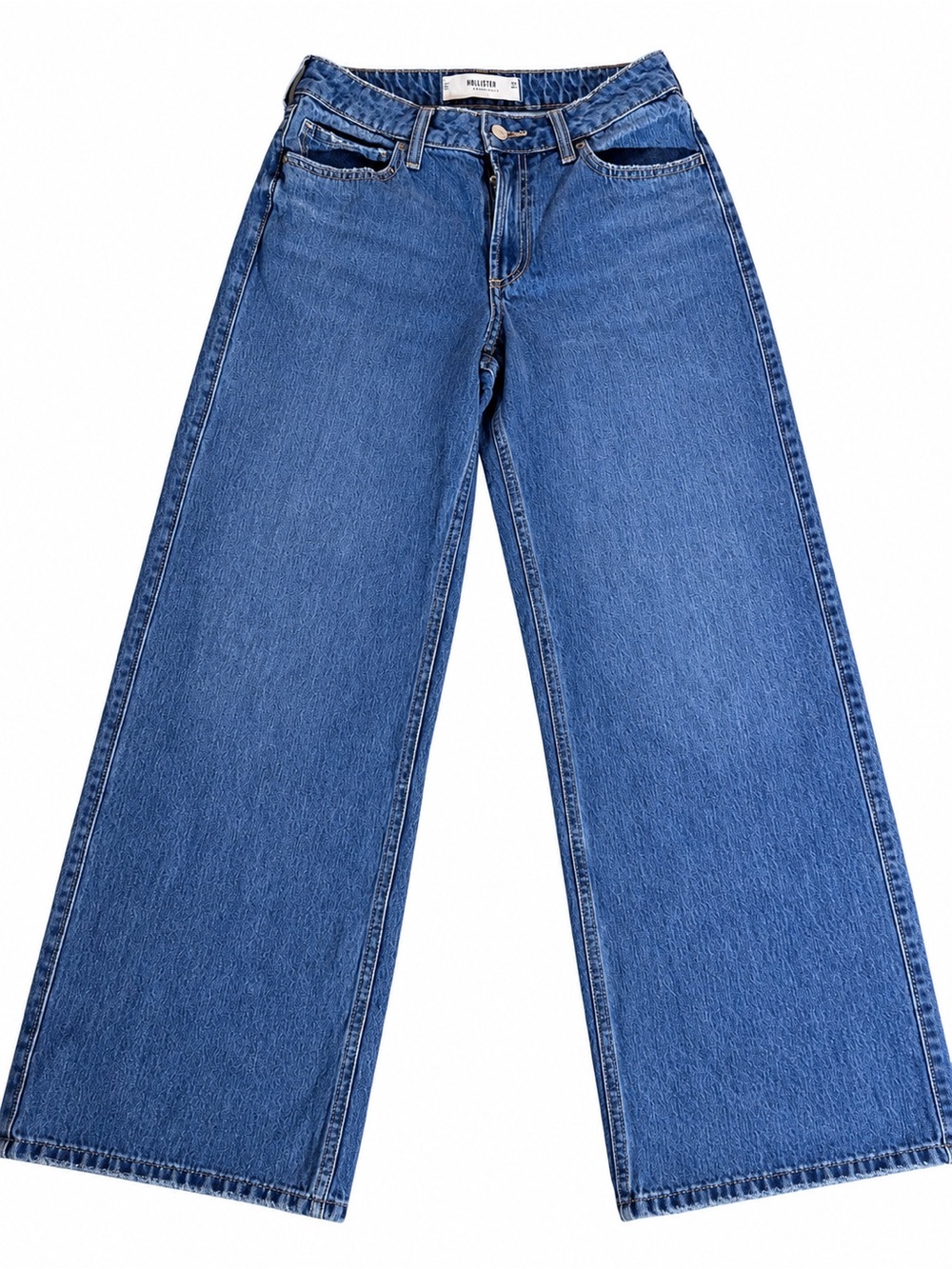 Hollister Curvy Mid- Rise Baggy Blue Jeans - Women's Classic Denim